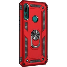 Gpack Huawei P Smart Z Vega Standlı Yüzüklü Mıknatıslı Nano Glass Kırmızı Cep Telefonu Kılıf