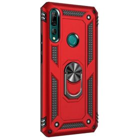 Gpack Huawei P Smart Z Vega Standlı Yüzüklü Mıknatıslı Nano Glass Kırmızı Cep Telefonu Kılıf