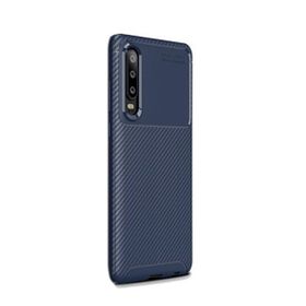 Gpack Huawei P30 Lite Negro Karbon Dizayn Lacivert Silikon Kılıf