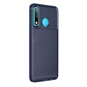 Gpack Huawei P30 Lite Negro Karbon Dizayn Lacivert Silikon Kılıf