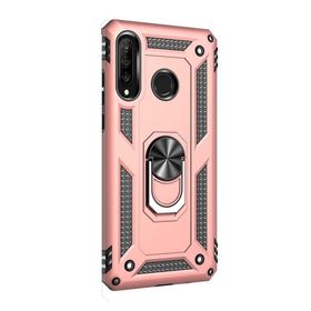 Gpack Huawei P30 Lite Vega Standlı Yüzüklü Mıknatıslı Kırmızı Kılıf
