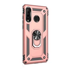 Gpack Huawei P30 Lite Vega Standlı Yüzüklü Mıknatıslı Kırmızı Kılıf