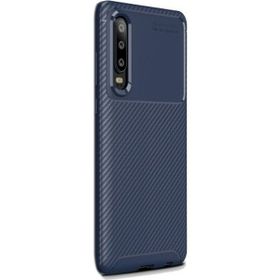 Gpack Huawei P30 Pro Negro Karbon Dizayn Lacivert Silikon Kılıf
