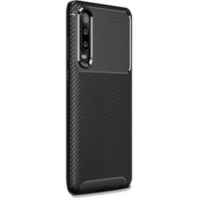 Gpack Huawei P30 Pro Negro Karbon Dizayn Siyah Silikon Kılıf