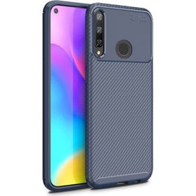Gpack Huawei P40 Lite E Negro Karbon Dizayn Silikon Lacivert Kılıf