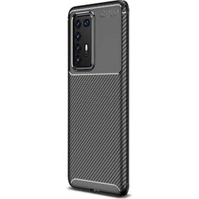 Gpack Huawei P40 Pro Negro Karbon Dizayn Silikon Siyah Kılıf