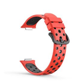 Gpack Huawei Watch Fit 2 Delikli Silikon Birebir HS 19 Kırmızı Kordon