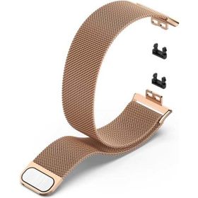 Gpack Huawei Watch Fit Elegant Hasır Metal Örgülü Ayarlanabilir Bronz Kordon
