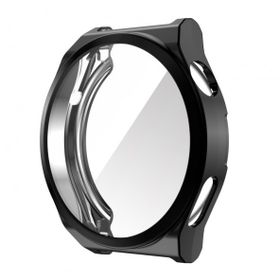 Gpack Huawei Watch GT 3 Pro 46 mm Önü Kapalı Renkli Silikon Siyah Kordon