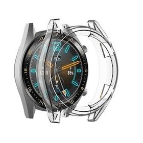 Gpack Huawei Watch GT2 46 mm Önü Kapalı Şeffaf Silikon Renksiz Renkli Kordon