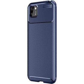 Gpack Huawei Y5P Negro Karbon Dizayn Silikon Lacivert Kılıf