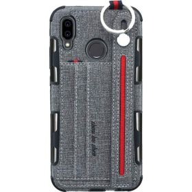 Gpack Huawei Y6 2019 Spor Kartlıklı Kumaş Desenli Gold Silikon Cep Telefonu Kılıf