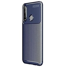 Gpack Huawei Y6P Negro Karbon Dizayn Silikon Nano Glass Lacivert Kılıf