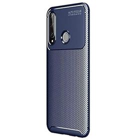 Gpack Huawei Y6P Negro Karbon Dizayn Silikon Nano Glass Lacivert Kılıf