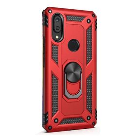 Gpack Huawei Y7 Prime 2019 Vega Standlı Yüzüklü Mıknatıslı Kırmızı Kılıf