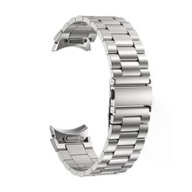 Gpack KRD 04 Samsung Galaxy Watch 4 44 mm Metal Sıralı Gümüş Kordon