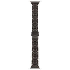 Gpack KRD54 Apple Watch 4 5 38 mm Siyah Mat Parlak Şerit Bakla Desenli Kordon