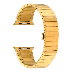 Gpack KRD79 Apple Watch Series 8 41 mm Siyah Alüminyum Alaşım Çizgi Desenli Kordon