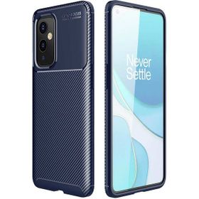 Gpack Oneplus 9 Negro Karbon Görünüm Dizayn Silikon Nano Glass Lacivert Kılıf