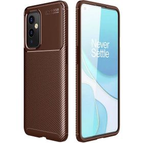 Gpack Oneplus 9 Pro Negro Karbon Görünüm Dizayn Silikon Kahverengi Kılıf