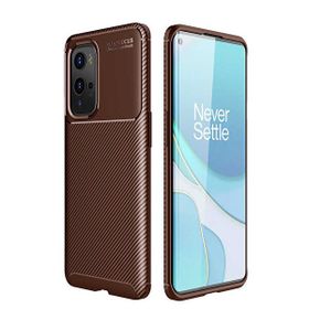 Gpack Oneplus 9 Pro Negro Karbon Görünüm Dizayn Silikon Kahverengi Kılıf