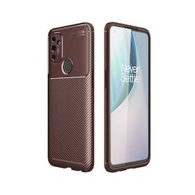 Gpack Oneplus Nord N100 Negro Karbon Dizayn Silikon Kahverengi Kılıf