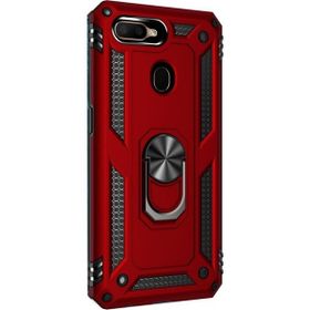 Gpack Oppo A12 Tank Koruma Vega Standlı Yüzüklü Mıknatıslı Kırmızı Kılıf