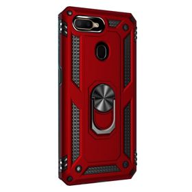Gpack Oppo A12 Tank Koruma Vega Standlı Yüzüklü Mıknatıslı Kırmızı Kılıf