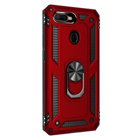 Gpack Oppo A12 Tank Koruma Vega Standlı Yüzüklü Mıknatıslı Kırmızı Kılıf