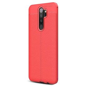 Gpack Oppo A5 2020 Niss Deri Görünümlü Nano Glass Kırmızı Silikon Cep Telefonu Kılıf