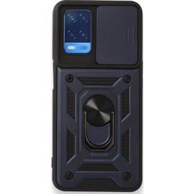 Gpack Oppo A54 4G Tank Aramid Sürgülü Vega Yüzüklü Nano Lacivert Kılıf
