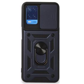 Gpack Oppo A54 4G Tank Aramid Sürgülü Vega Yüzüklü Nano Lacivert Kılıf