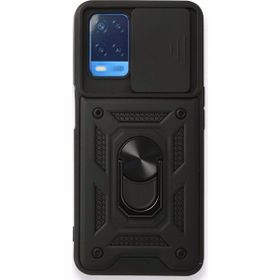 Gpack Oppo A54 4G Tank Aramid Sürgülü Vega Yüzüklü Nano Siyah Kılıf