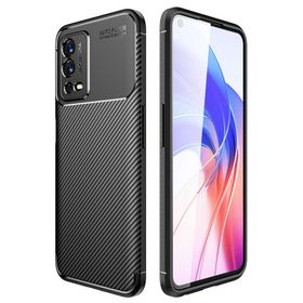 Gpack Oppo A55 Negro Karbon Görünüm Kamera Korumalı Silikon Siyah Kılıf