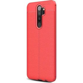 Gpack Oppo A9 2020 Niss Deri Görünümlü Nano Glass Kırmızı Silikon Cep Telefonu Kılıf