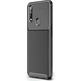 Gpack Oppo A91 Negro Karbon Dizayn Siyah Nano Glass Silikon Cep Telefonu Kılıfı