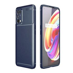 Gpack Oppo Realme 7 Pro Negro Karbon Dizayn Silikon Lacivert Cep Telefonu Kılıfı