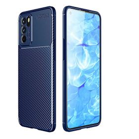 Gpack Oppo Reno 6 Negro Karbon Görünüm Dizayn Silikon Lacivert Cep Telefonu Kılıfı