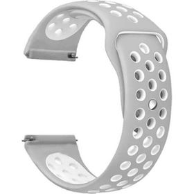 Gpack Oppo Watch 41 mm Delikli Çift Renk Silikon Koyu Gri Kordon