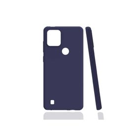 Gpack Realme C21Y Mat Renkli Korumalı Premier Silikon Lacivert Cep Telefonu Kılıfı