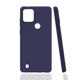 Gpack Realme C21Y Mat Renkli Korumalı Premier Silikon Lacivert Cep Telefonu Kılıfı