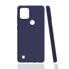 Gpack Realme C21Y Mat Renkli Korumalı Premier Silikon Lacivert Cep Telefonu Kılıfı