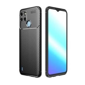 Gpack Realme C21Y Negro Karbon Görünümlü Şık Dizayn Silikon Kılıf