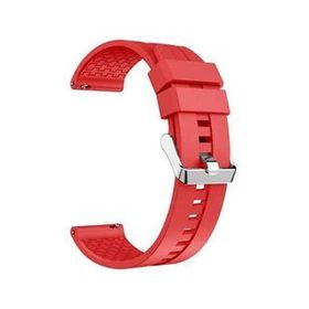 Gpack Realme Watch S Pro Silikon Çizgili Kançalı Kırmızı Kordon