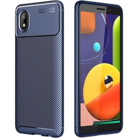 Gpack Samsung Galaxy A01 Core Negro Karbon Dizayn Silikon Lacivert Cep Telefonu Kılıfı