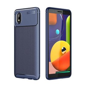 Gpack Samsung Galaxy A01 Core Negro Karbon Dizayn Silikon Lacivert Cep Telefonu Kılıfı