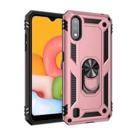Gpack Samsung Galaxy A01 Core Vega Tank Koruma Standlı Yüzüklü Mıknatıslı Kırmızı Cep Telefonu Kılıfı