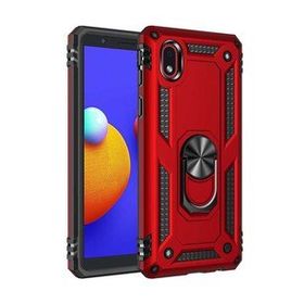Gpack Samsung Galaxy A01 Core Vega Tank Koruma Standlı Yüzüklü Mıknatıslı Kırmızı Cep Telefonu Kılıfı