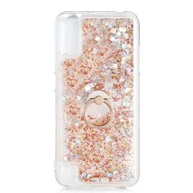 Gpack Samsung Galaxy A01 Milce Sulu Yüzüklü Silikon Arka Kapak Gold Kılıf