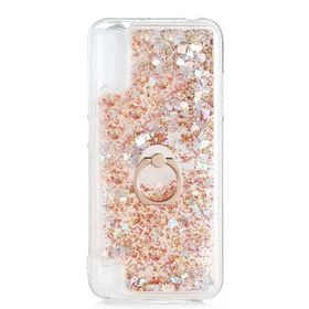 Gpack Samsung Galaxy A01 Milce Sulu Yüzüklü Silikon Arka Kapak Gold Kılıf